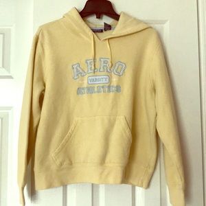 Aeropostale Yellow Varsity Hoodie Size Large EUC